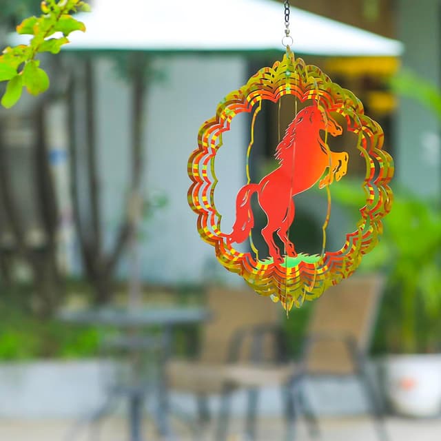 Detalle 2 de Horse Wind Spinners 12-inch 3D Stainless Steel Wind Spinner 🪄