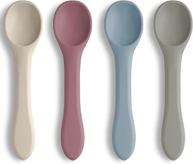 Detalle de Vicloon Cucchiaino Svezzamento in silicone morbido senza BPA (4 pezzi, manico lungo)