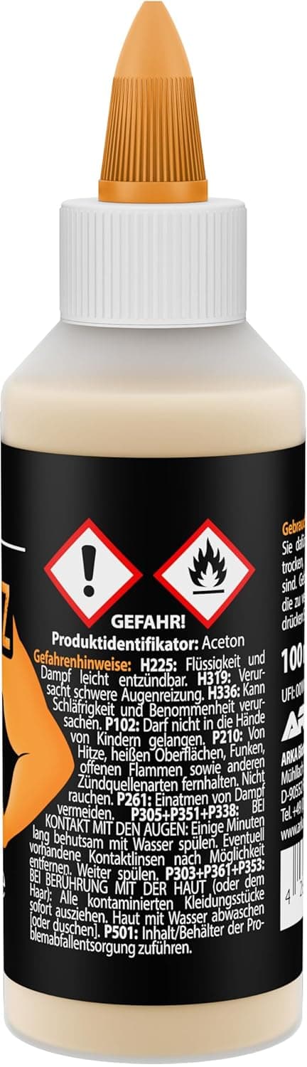 Detalle de Alleskleber 100 ml – extra stark, schnell trocknend und flexibel (transparent) für Holz, Metall, Kunststoff, Textil & Papier