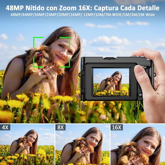 Detalle de Cámara Digital 4K 48MP compacta para vlogging