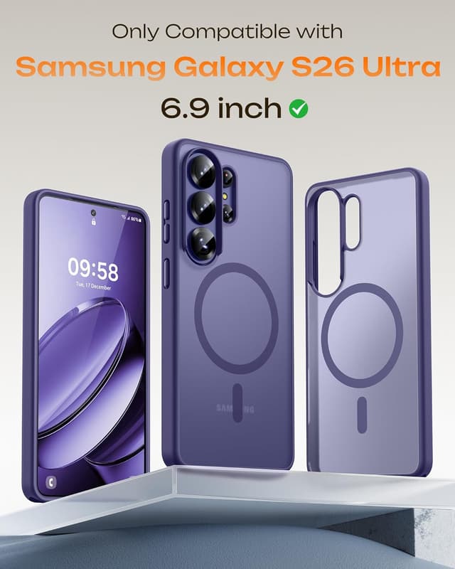 Detalle de TOCOL Magnetic Case for Samsung Galaxy S26 Ultra (6.9-inch) with MagSafe fit, built-in magnetic ring and slim 1.27 mm profile