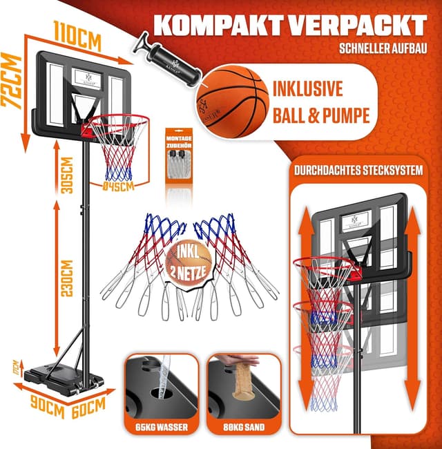 Thumbnail 1 de KESSER Basketballkorb verstellbar 230–305 cm