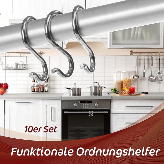 Detalle 2 de 4smile S-Haken Edelstahl 10er Set Küche
