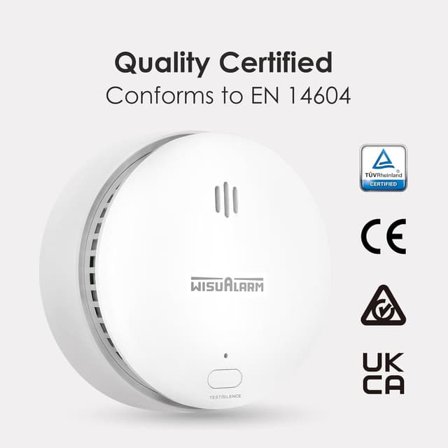 Thumbnail 6 de Smoke Alarms for Home (10-Year Battery) EN14604 Certified, Test/Silence Button, 5-Pack