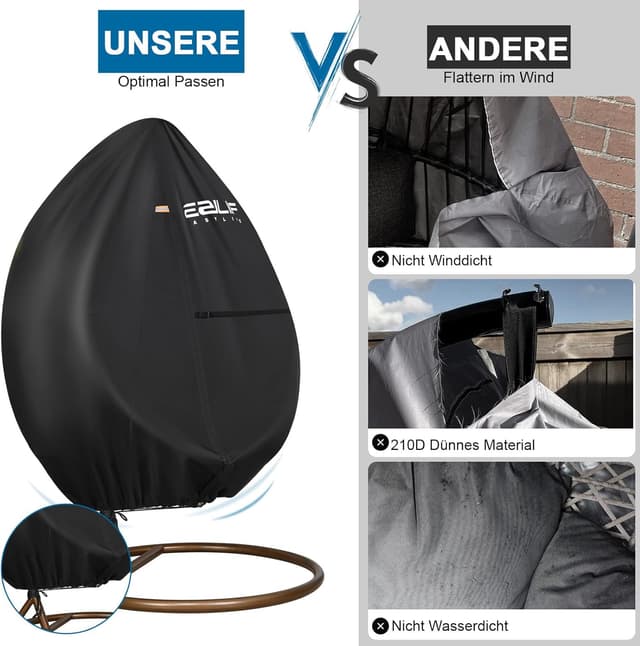 Detalle 2 de Ezilif Hängesessel Abdeckung 190x115 cm