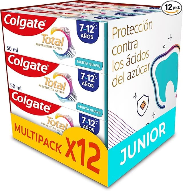 Detalle de Colgate Total Junior Pasta Dental Infantil, Pack 12🦷