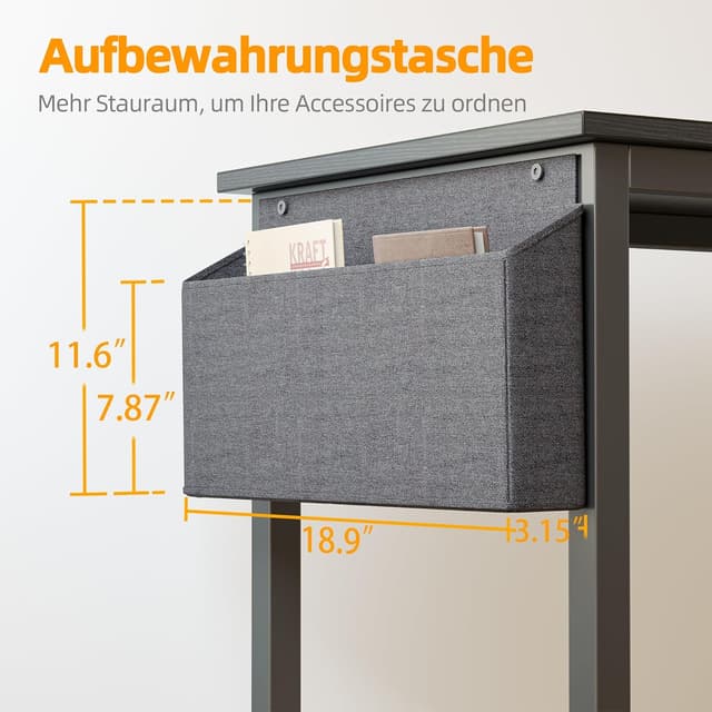 Detalle de BEXEVUE Scrivania ad angolo a L reversibile 100x70 cm con ripiani portaoggetti