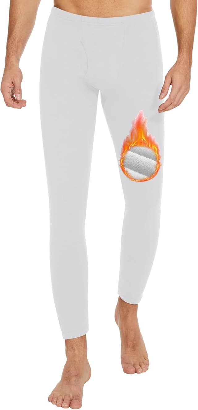 Detalle 2 de HIPOWER men’s thermal underwear long johns with fleece lining (base layer pants) – winter black