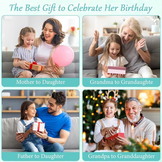 Thumbnail 6 de Aucuu Braccialetti per bambini con cuore in pietra naturale e ciondolo in acciaio inox (regolabile)