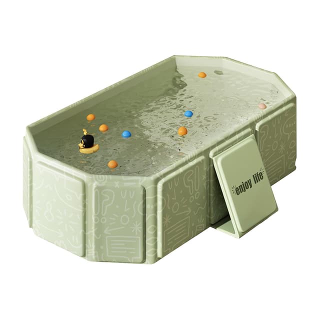 Detalle de Vaiziya faltbare Badewanne für Kinder (0–8 Jahre) mit Ablassschraube, tragbares Duschbecken – grün