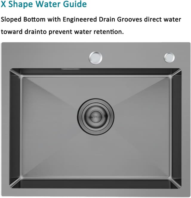Thumbnail 5 de Bokaiya fregadero de acero inoxidable empotrado en forma de X