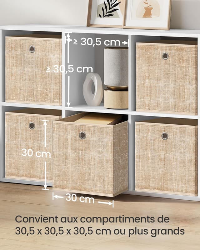 Thumbnail 2 de SONGMICS Boîtes de Rangement 30 cm Beige