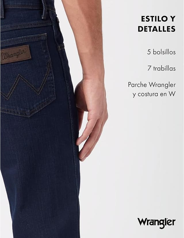 Detalle 2 de Wrangler Texas pantalones hombre 36W 30L azul