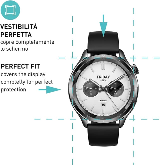 Detalle de smartect Vetro Temperato (3 pezzi, Clear) per Xiaomi Watch S4: anti-graffio 9H
