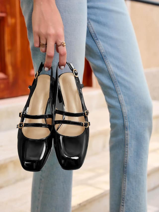 Detalle 2 de Coutgo Mary Jane Slingback Pumps 1.65 in