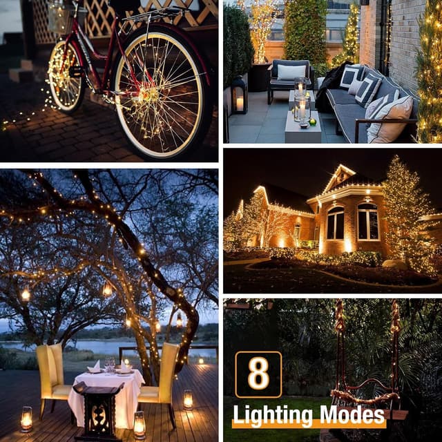 Detalle 2 de btfarm 16m Solar String Lights 160 LED ⌁ مواد? wait