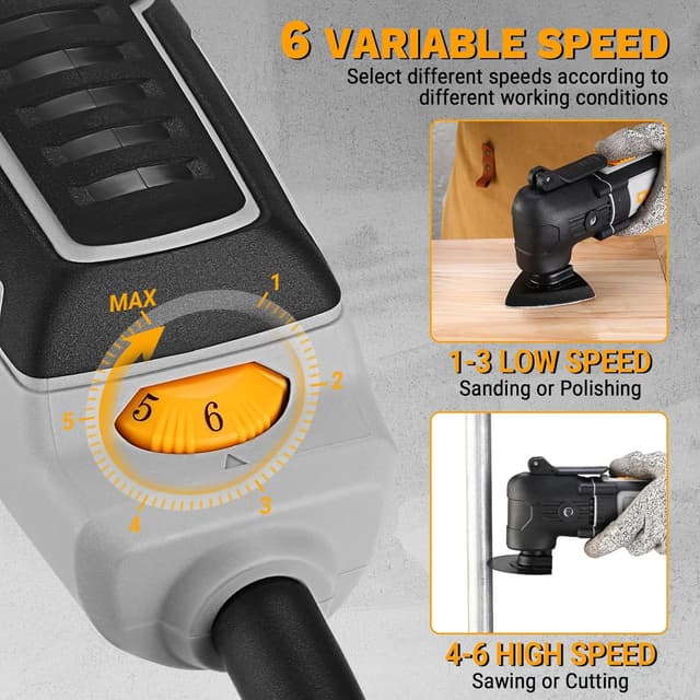 Thumbnail 2 de DEKOPRO Oscillating Multi Tool 300W (15000–22000RPM) with 6-Speed Control