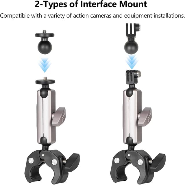 Detalle de HSU Handlebar Mount for GoPro 360° rotatable