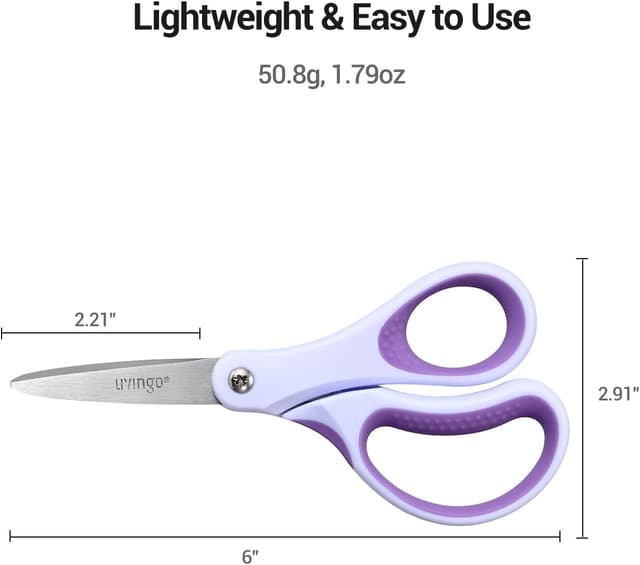 Detalle 2 de LIVINGO Children’s Scissors 3 Pack (6") with Soft Ergonomic Handles