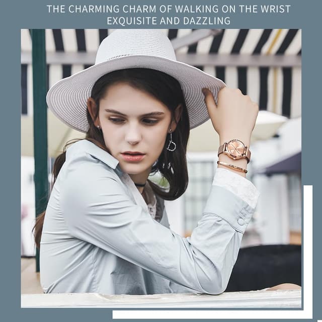 Thumbnail 5 de OLEVS Damenuhr Roségold Herz Diamant Quarz