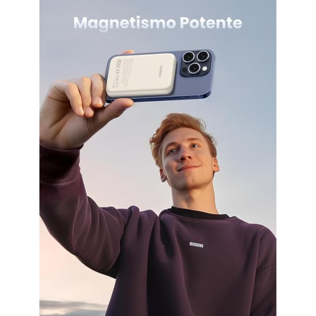 Detalle 2 de Ugreen PowerBank Magsafe 10.000 mAh beige