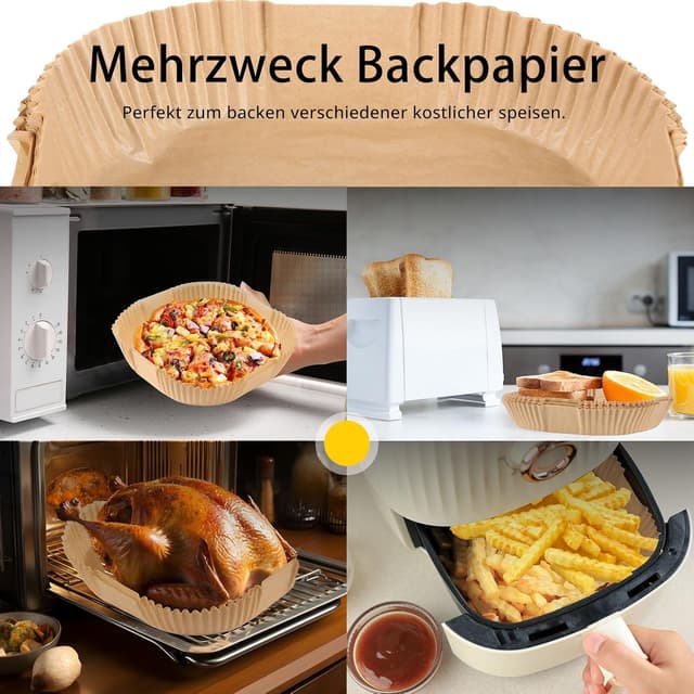 Thumbnail 6 de 150 Stück Backpapier für Heißluftfritteuse 20–24 cm