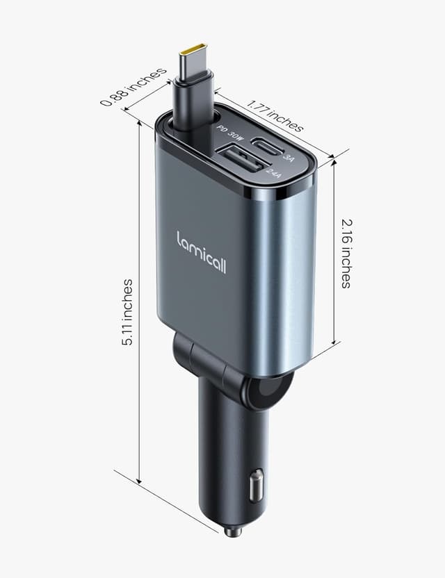 Thumbnail 6 de Lamicall 3-in-1 Retractable Car Charger 57W