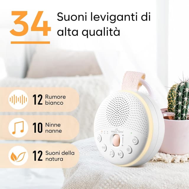 Thumbnail 1 de Aggiornato Rumori Bianchi per Neonato Portatile Easy@Home 34 Suoni