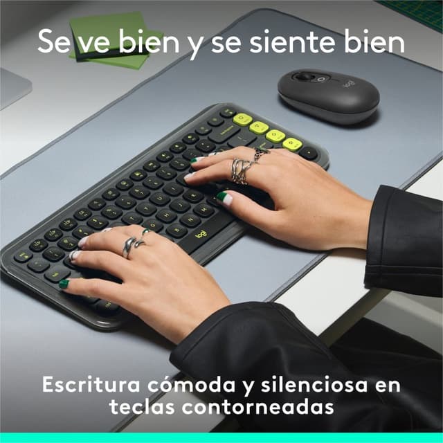 Detalle 2 de Logitech Pop Icon Keys teclado inalámbrico Bluetooth Grafito