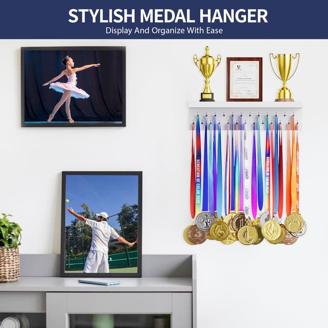 Detalle de Medal holder trophy rack 25 hooks, 40.5cm