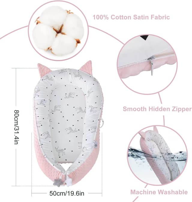 Detalle 2 de YGJT Baby Nest Pod for Baby 0-12 months Breathable Cotton Cover