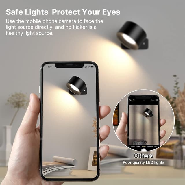 Thumbnail 1 de Lámpara de Pared LED, 3 Brillos y Modos 🌈