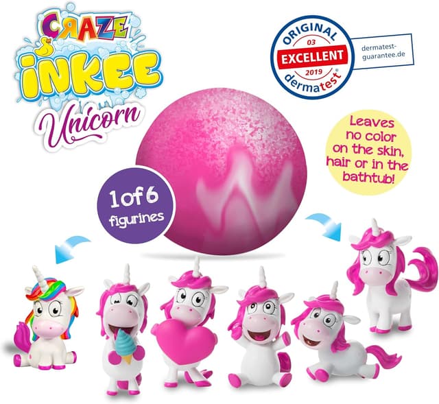 Detalle de INKEE Surprise Unicorn 8 Bombas de Baño 🦄 con Sorprensa