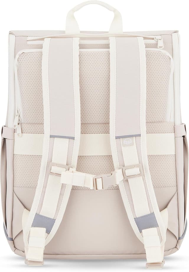 Detalle de Johnny Urban Mika Bike : sacoche arrière vélo 2 en 1 beige avec sac à dos et compartiment PC 16 pouces