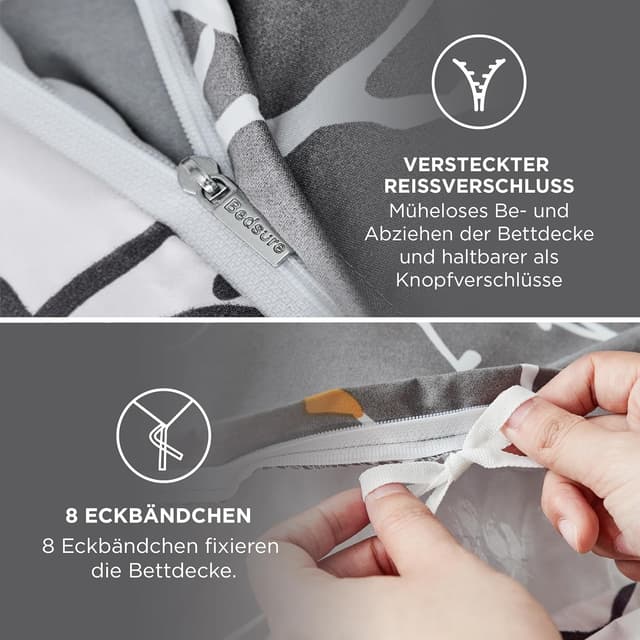 Thumbnail 4 de BEDSURE Bettwäsche 135x200 Zweige Grau