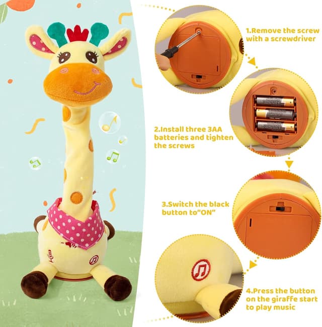 Detalle 2 de Sprechender Giraffen-Kuschel 12,2 Zoll Spielzeug