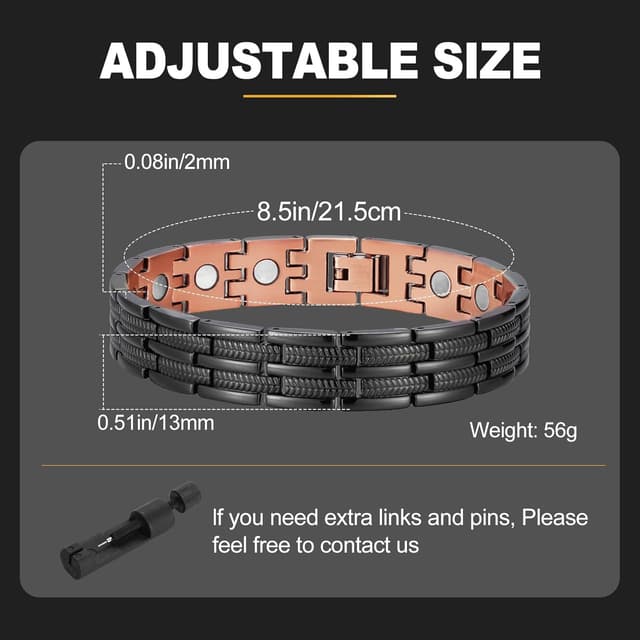 Detalle de BioMag Magnetic Copper Bracelet 8.6in