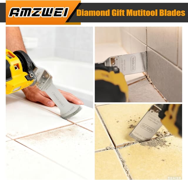 Detalle 2 de 8PCS Diamond Oscillating Multitool Blades for Grout Removal and Mortar Cutting (Universal fit for Dewalt, Milwaukee, Ryobi, Rockwell & Fein)