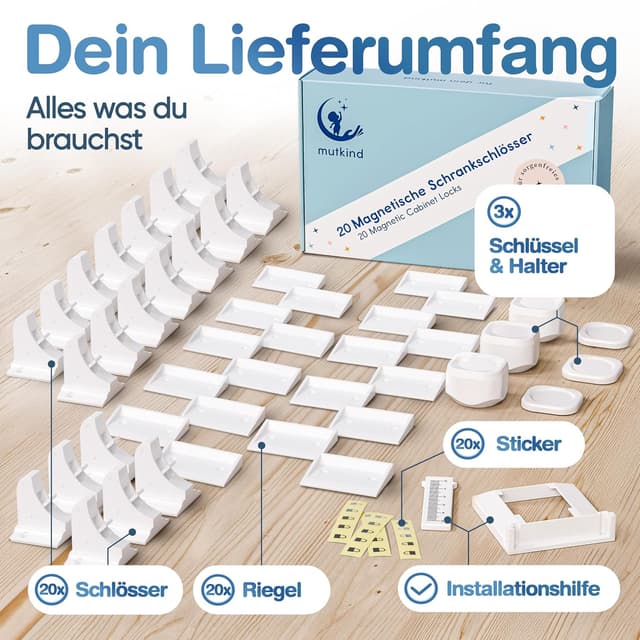 Thumbnail 4 de MUTKIND 20x magnetische Kindersicherung für Schränke