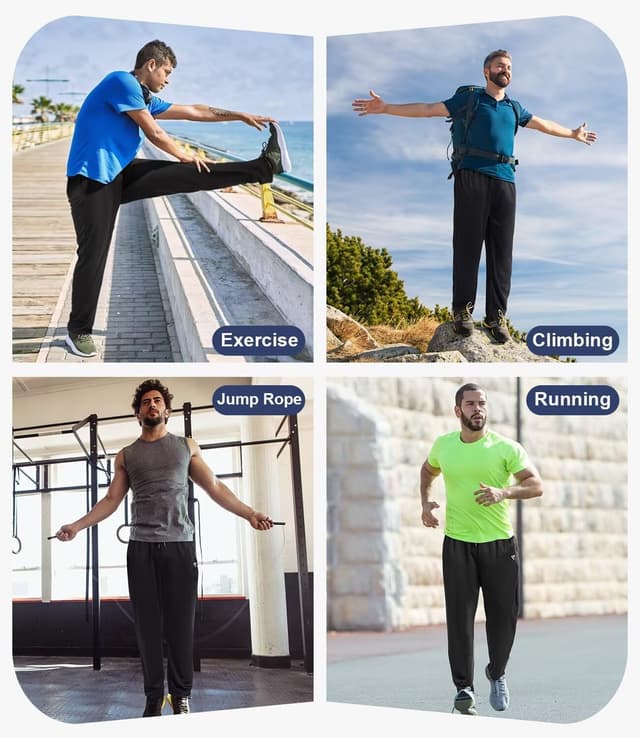 Thumbnail 5 de 5 Pack Mens Sweatpants Joggers with Zip Pockets