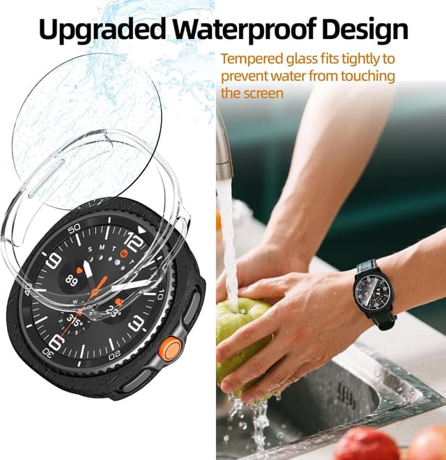 Detalle de Jvchengxi 4+4 Schutzhülle (46 mm) & gehärtete Glasfolie für Samsung Galaxy Watch 8 Classic