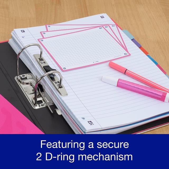 Detalle de Oxford Premium A4 Lever Arch File (Pink) Heavy Duty – 70mm spine, single folder