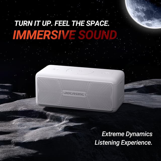 Detalle de BOGASING M5 Bluetooth speaker (40W) with IPX7, Bluetooth 5.3, TF card, AUX and USB playback