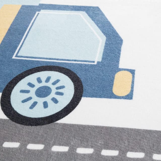 Detalle de Paco Home Kinderteppich rund Ø 150 cm – rutschfest, knieschonend fürs Kinderzimmer