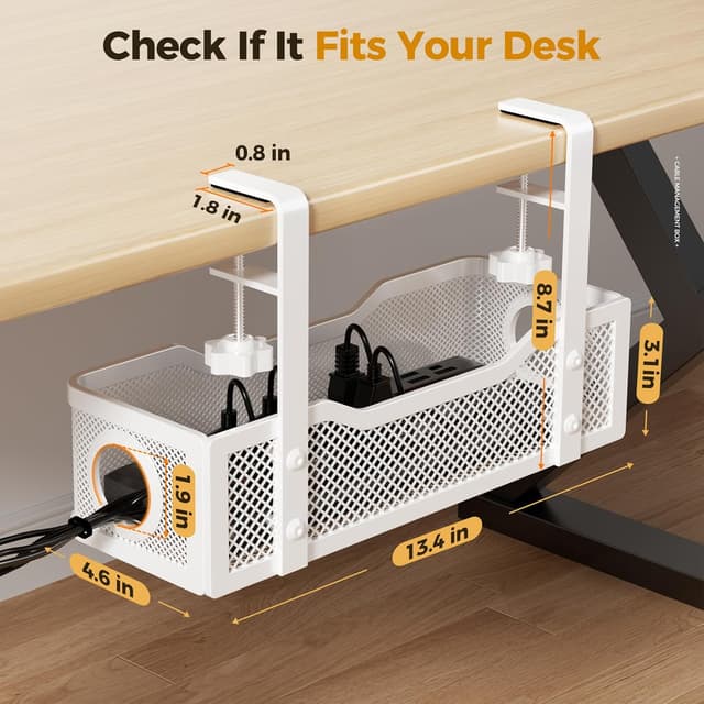 Thumbnail 5 de Cinati Under Desk Cable Management Tray 1pc