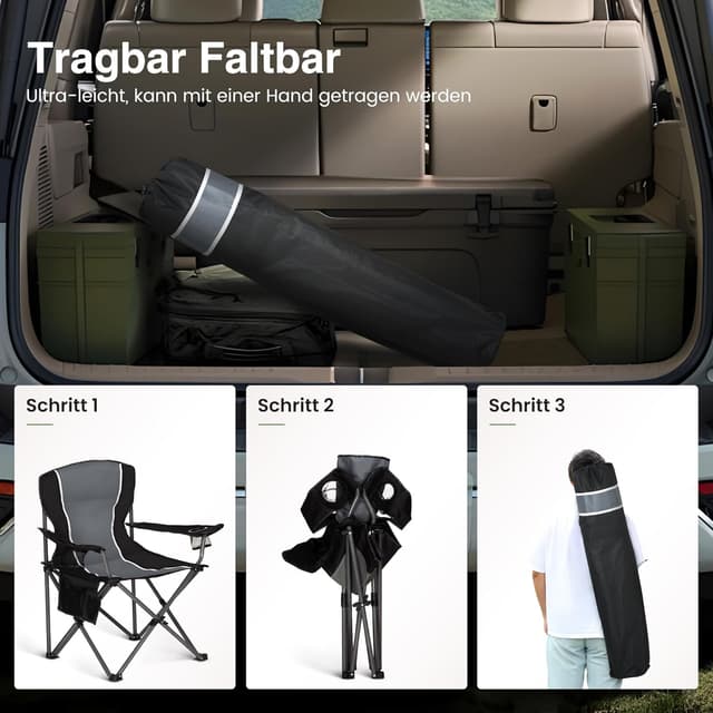 Thumbnail 6 de HIGH POINT SPORTS 2er Campingstuhl Grau