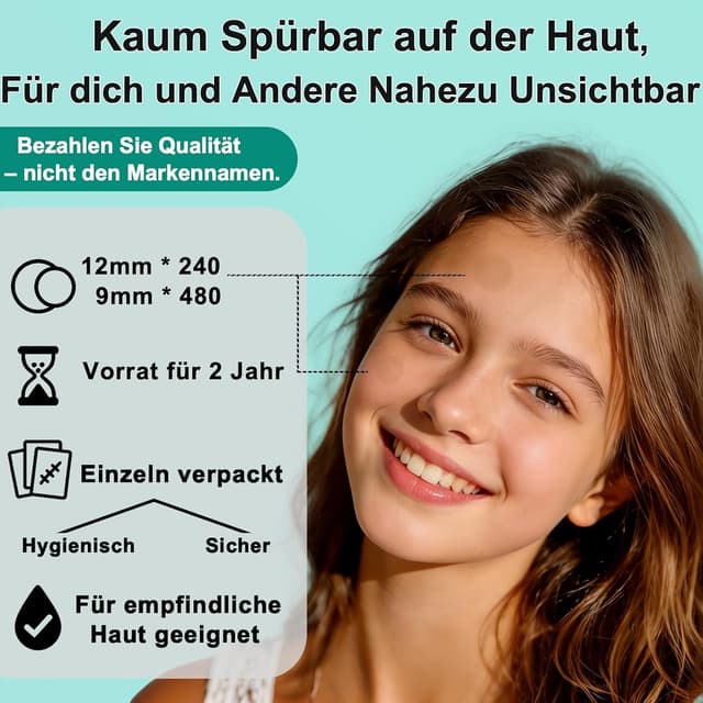 Detalle de Zosilong 720 unsichtbare Pickel-Patches – hautfreundliche Pimple Patches für Tag & Nacht