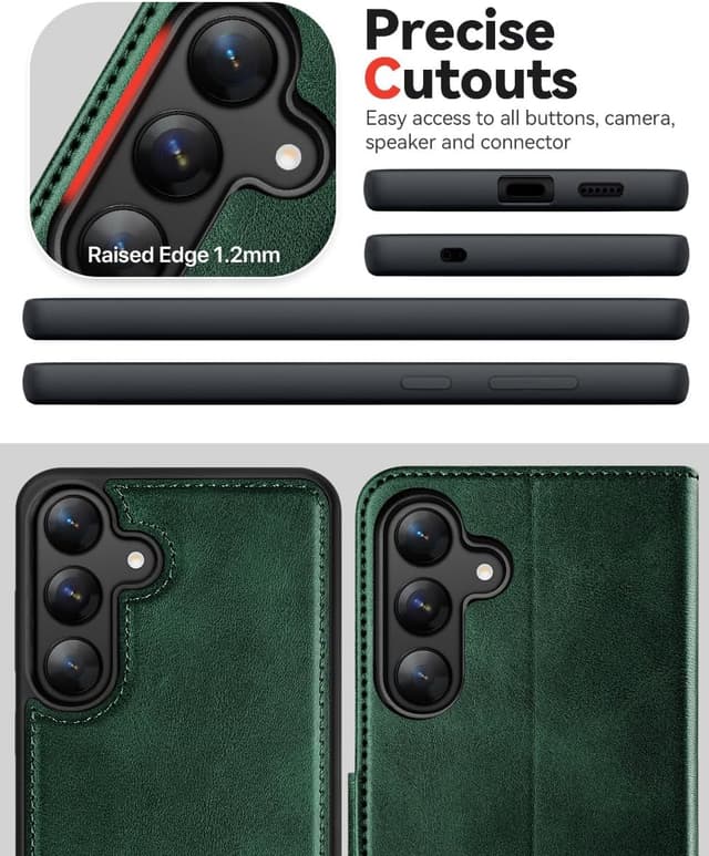 Thumbnail 6 de OCASE 2in1 Hülle für Samsung Galaxy S25 Plus (abnehmbare magnetische Hülle) – RFID-Kartenfach, kabelloses Laden, dunkelgrün