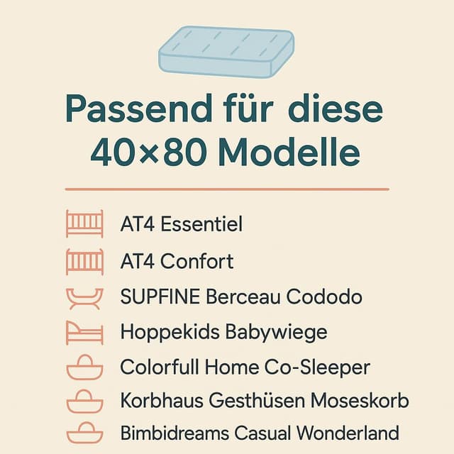 Thumbnail 6 de Stubenwagen Matratze 40 x 80 cm Kinderwagenmatratze