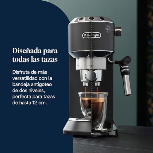 Thumbnail 6 de De'Longhi Dedica EC685.BK: cafetera de bomba para espresso con espumador 360º y doble uso (café molido o monodosis)